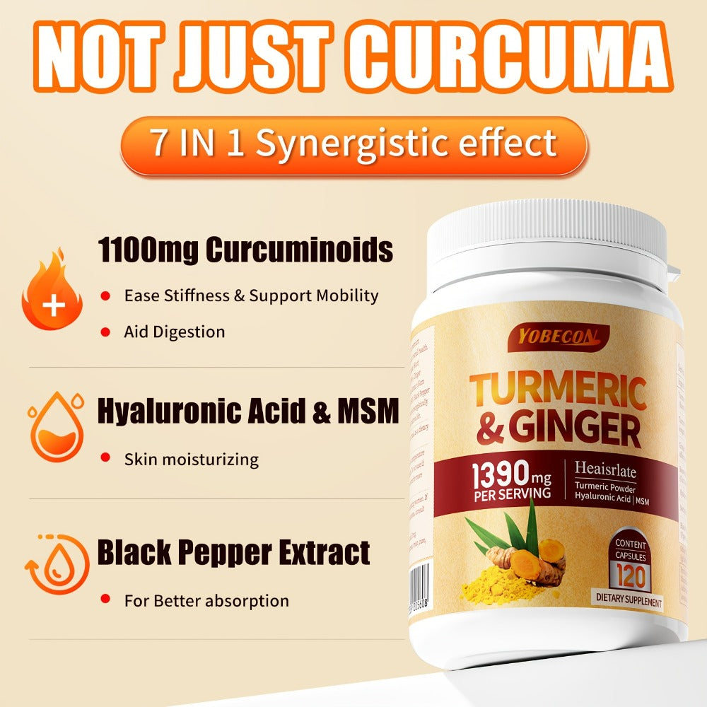 Turmeric Supplement with Black Pepper, Sports Recovery, Skin Health & Digestion Support for Women & Men — image 3