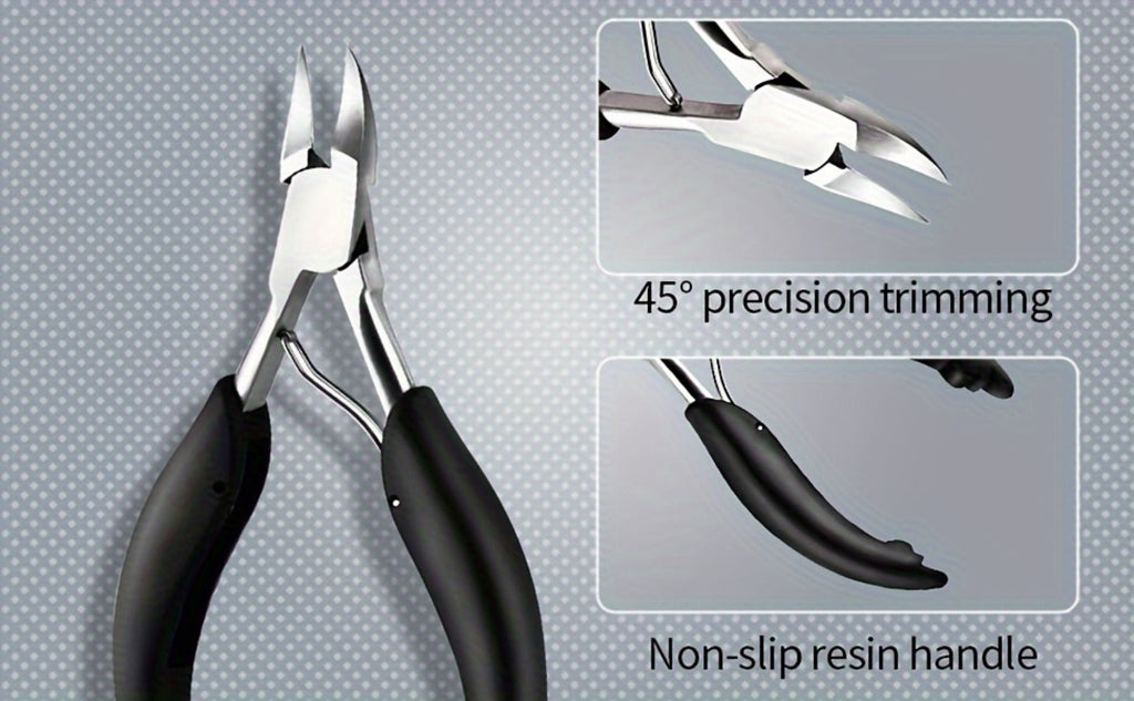 Heavy Duty Toenail Clippers Set 3 Piece for Thick Nails – Wide Jaw Stainless Steel Straight & Angled Nail Clipper with Nail F