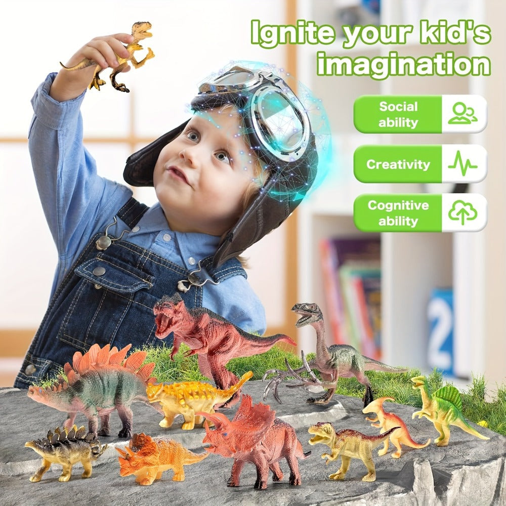 Dinosaur Toys for Boys 46pcs Realistic Jurassic Dinosaur Figures Set with Eggs, Trees & Fence — image 3