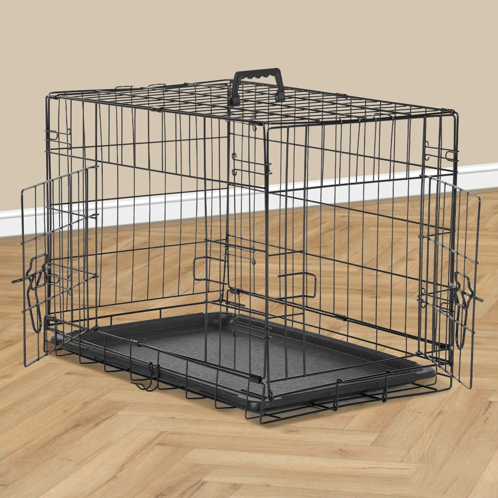 Folding Wire Dog Crate in 24, 30 or 36 Inches with Divider, Removable Tray and Door Options — image 3