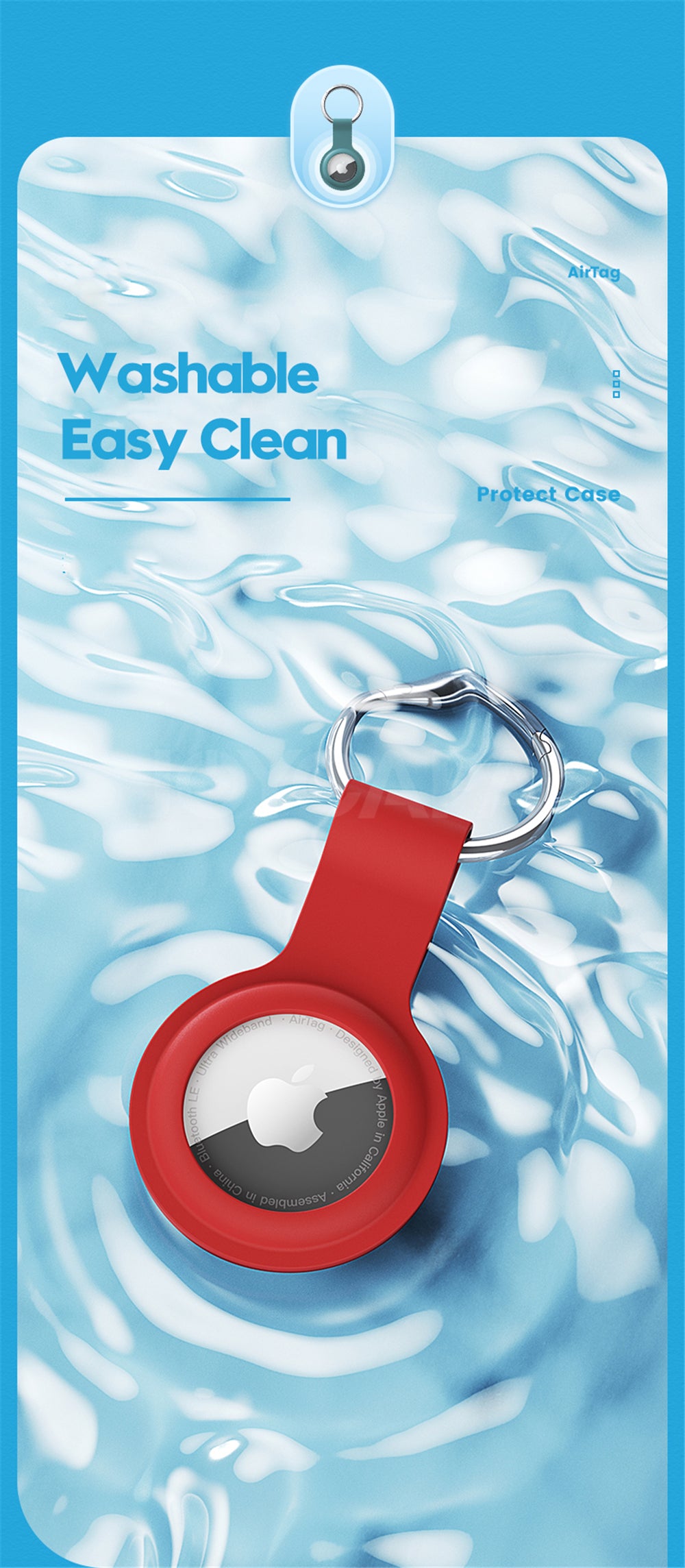 Suitable For Airtag Locator Tracker Anti-lost Keychain Waterproof Silicone Protective Case