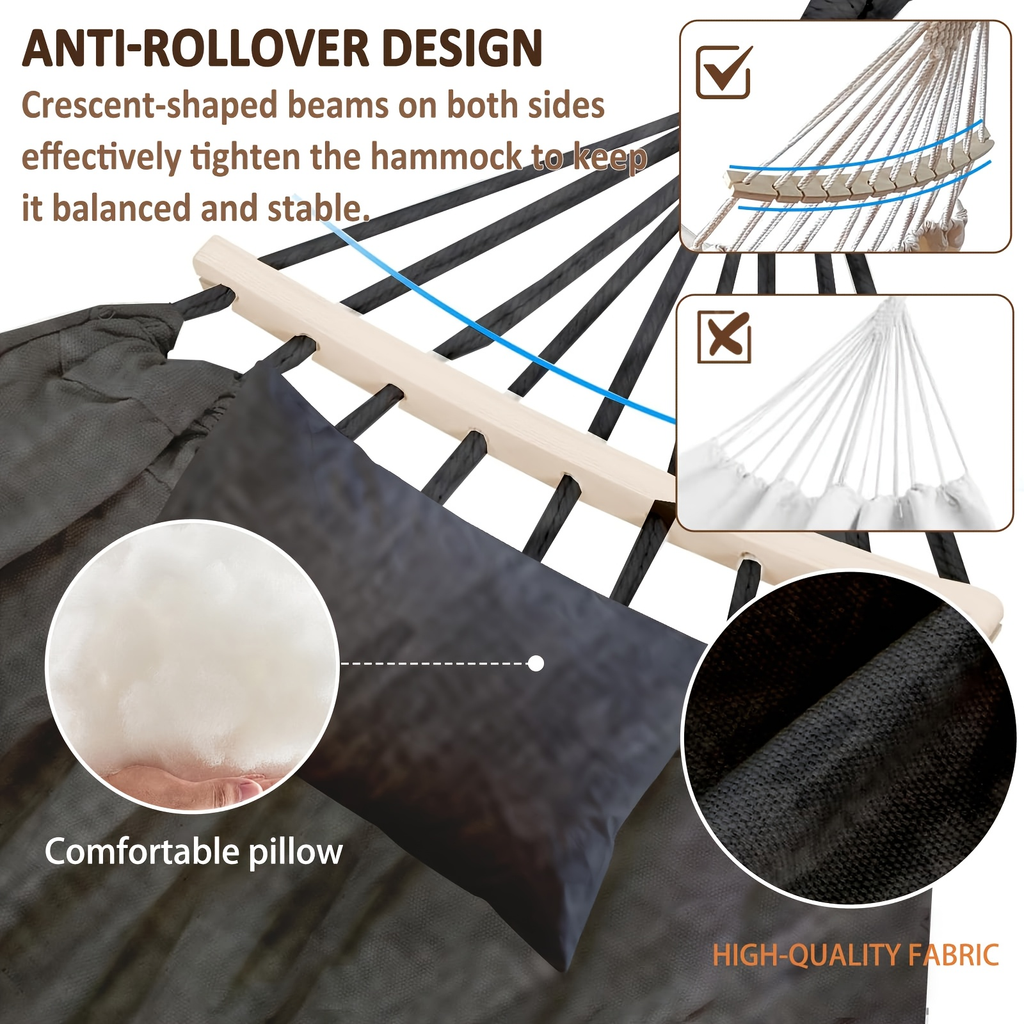 Freestanding Hammock and Stand Set with 89.37-Inch Width, Three Colors and 600 lb Load-Limit Marking — image 10