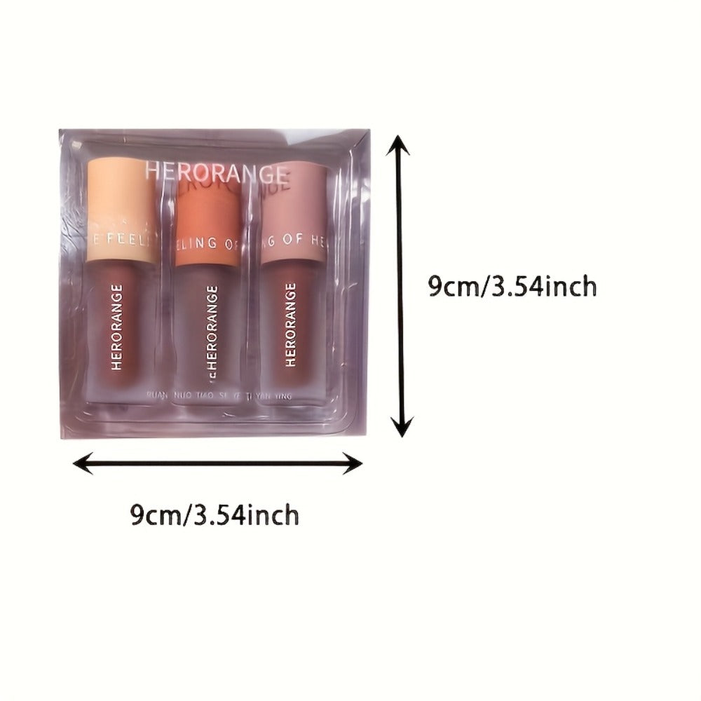 Velvet Matte Liquid Lipstick Set 6PCS 2-in-1 Lip Glaze and Eyeshadow – Chocolate Nude Brown, for Makeup, Travel and Everyday 