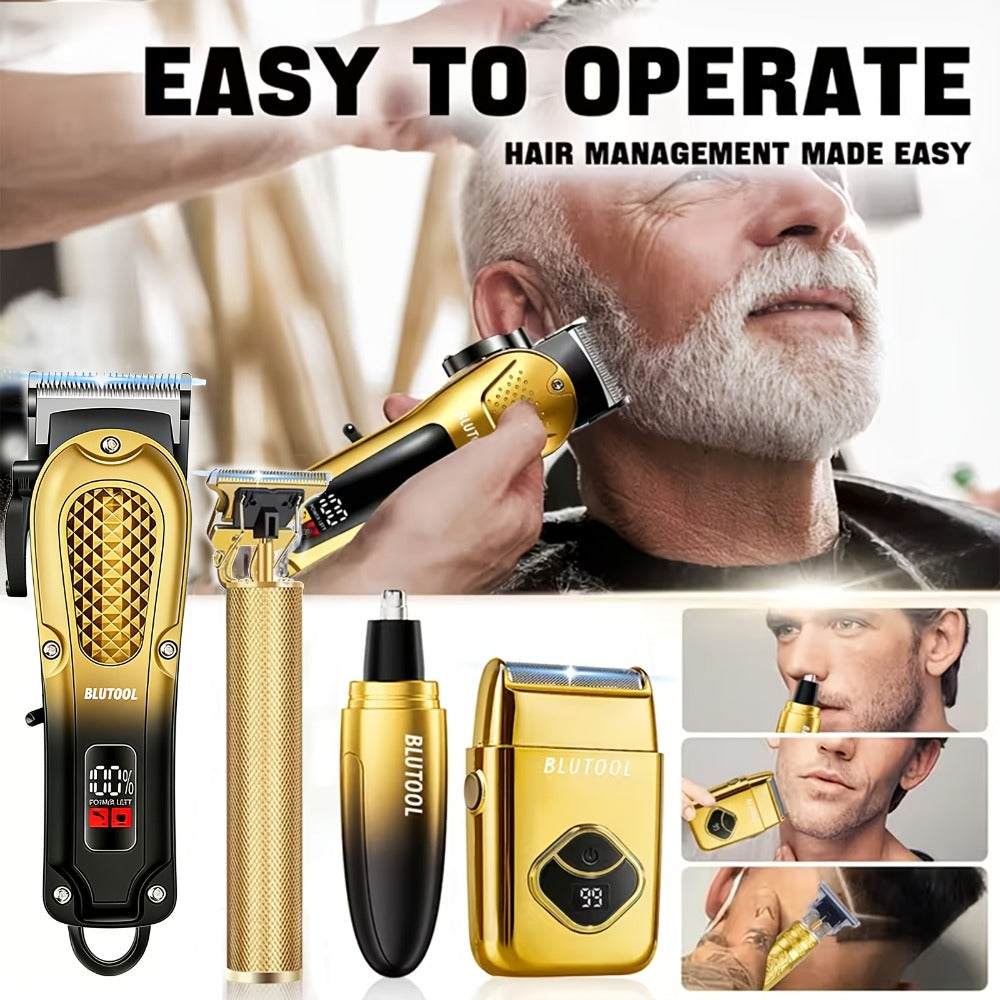 Multi-Piece Hair Clipper Kit for Men – USB Rechargeable Cordless Electric Trimmer Set, 2-Piece & 4-Piece Home Travel Barber T