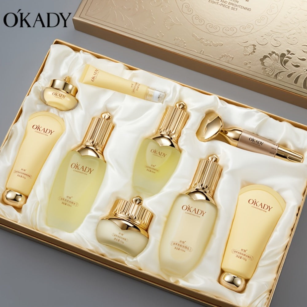 Skincare Set with OKADY Label, 9 Ginseng Products Including Cleanser Toner Essence Serum and Creams — image 2