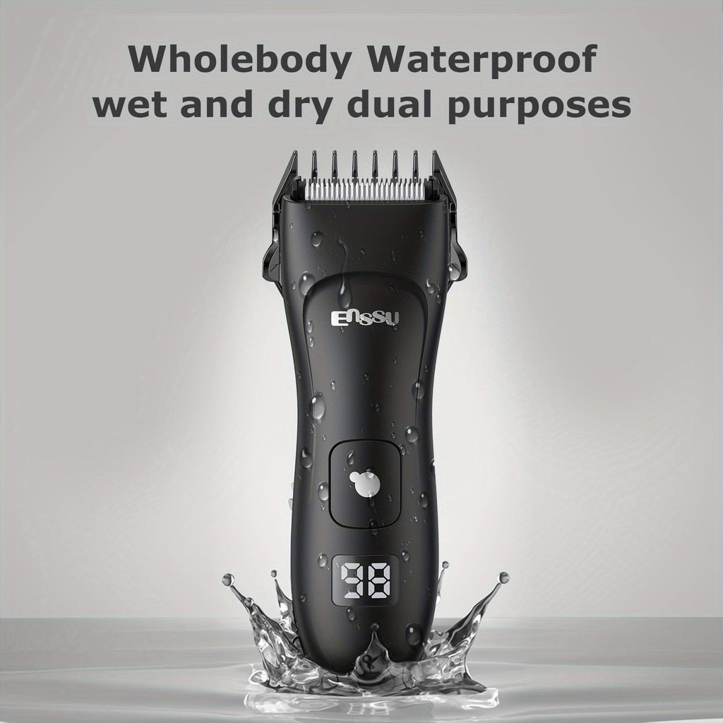 Ceramic-Blade Body Hair Trimmer with IPX7 Rating, LCD Display, Charging Stand and Black Housing — image 13