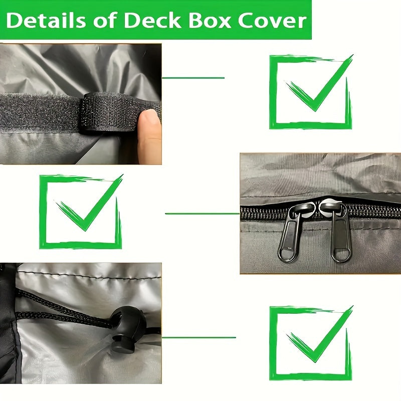 Black Patio Deck Box Cover with Buckle Straps in 51-, 58- or 62-Inch Length Options and Three Profiles — image 6