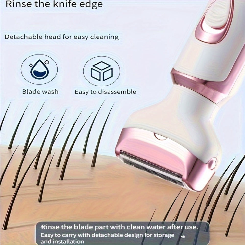 Rechargeable Facial Hair Remover Set for Women with Pink and Purple Multi Tool Options for Grooming — image 12