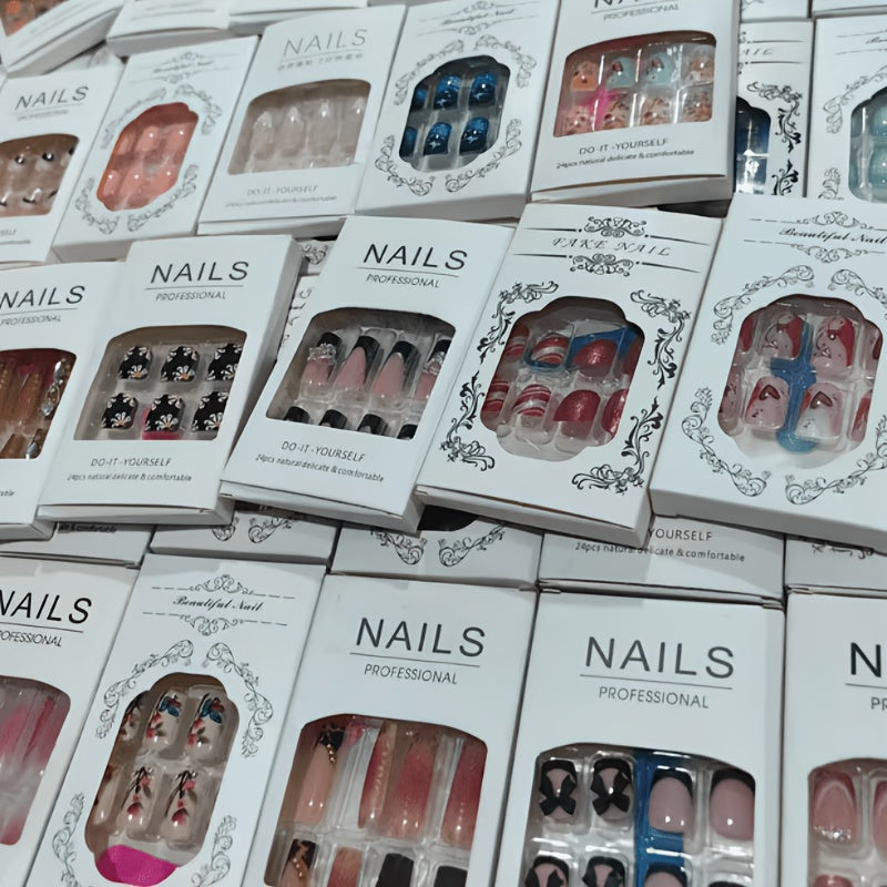 Press On Nails 576-Piece Full-Cover Assorted Glossy Variety Set with Styles for Parties and Daily Wear — image 9