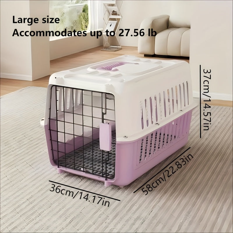 Hard-Shell Pet Carrier Crate with Front Grid Door, Side Ventilation and Standard or XL Sizes in Three Colors — image 12