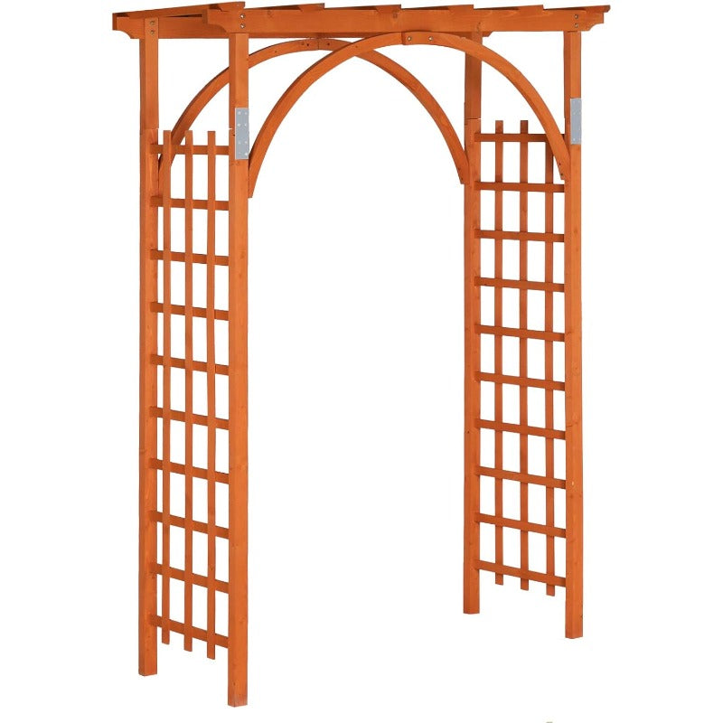 Teak Wood Pergola Arbor 85" Wedding Arch Garden Climbing Trellis for Garden, Patio and Yard Use — image 1