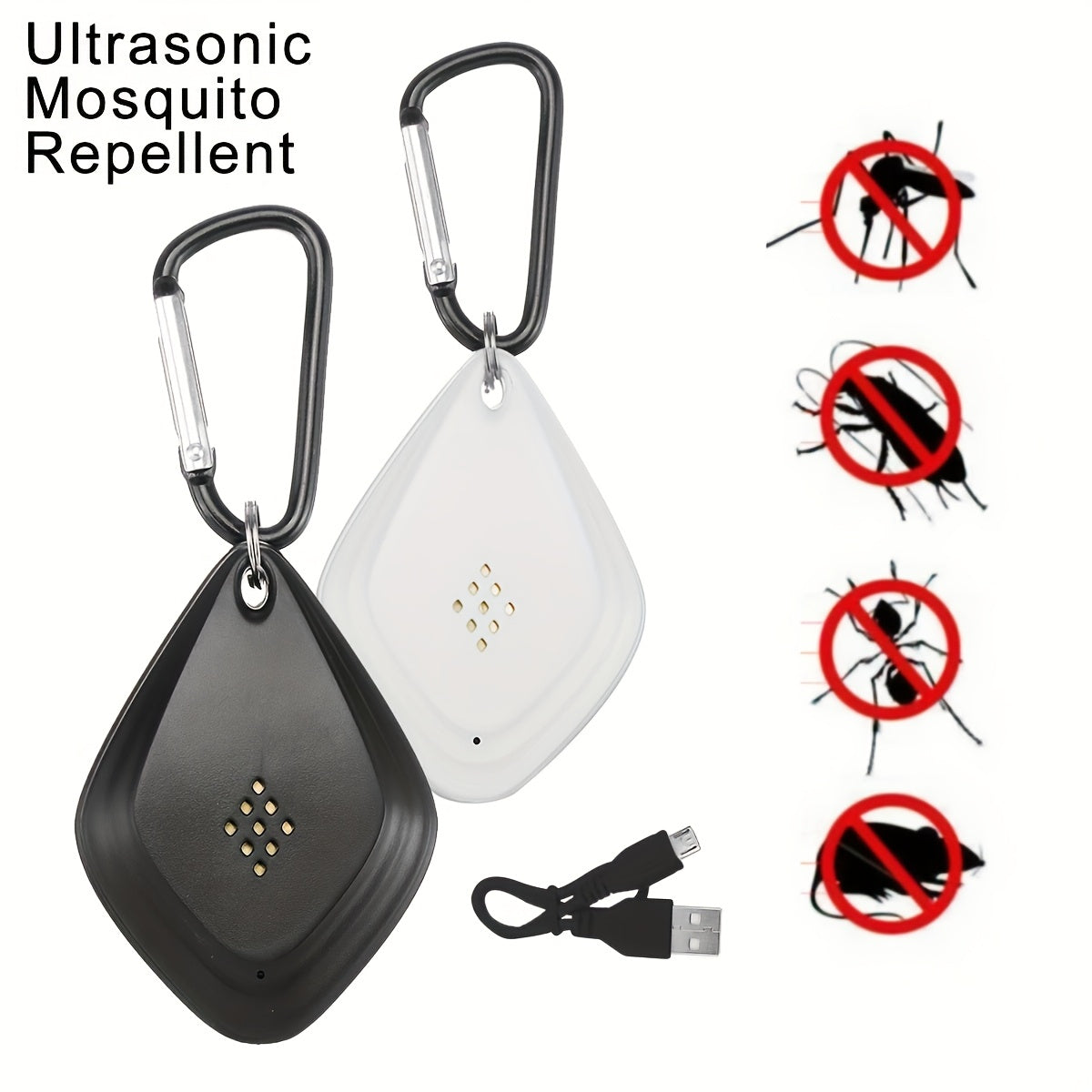 Ultrasonic Pest Repeller USB Mini, Sonic Insect for Mosquitoes, Fleas & Ticks, Portable Variable Frequency Device for Home — 