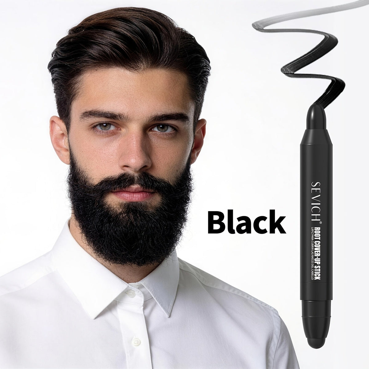 Gray Hair Root Touch Up Pen for Men, Instant Coverage Beard & Hairline Dye Stick, No-Mix Precision Applicator — image 1