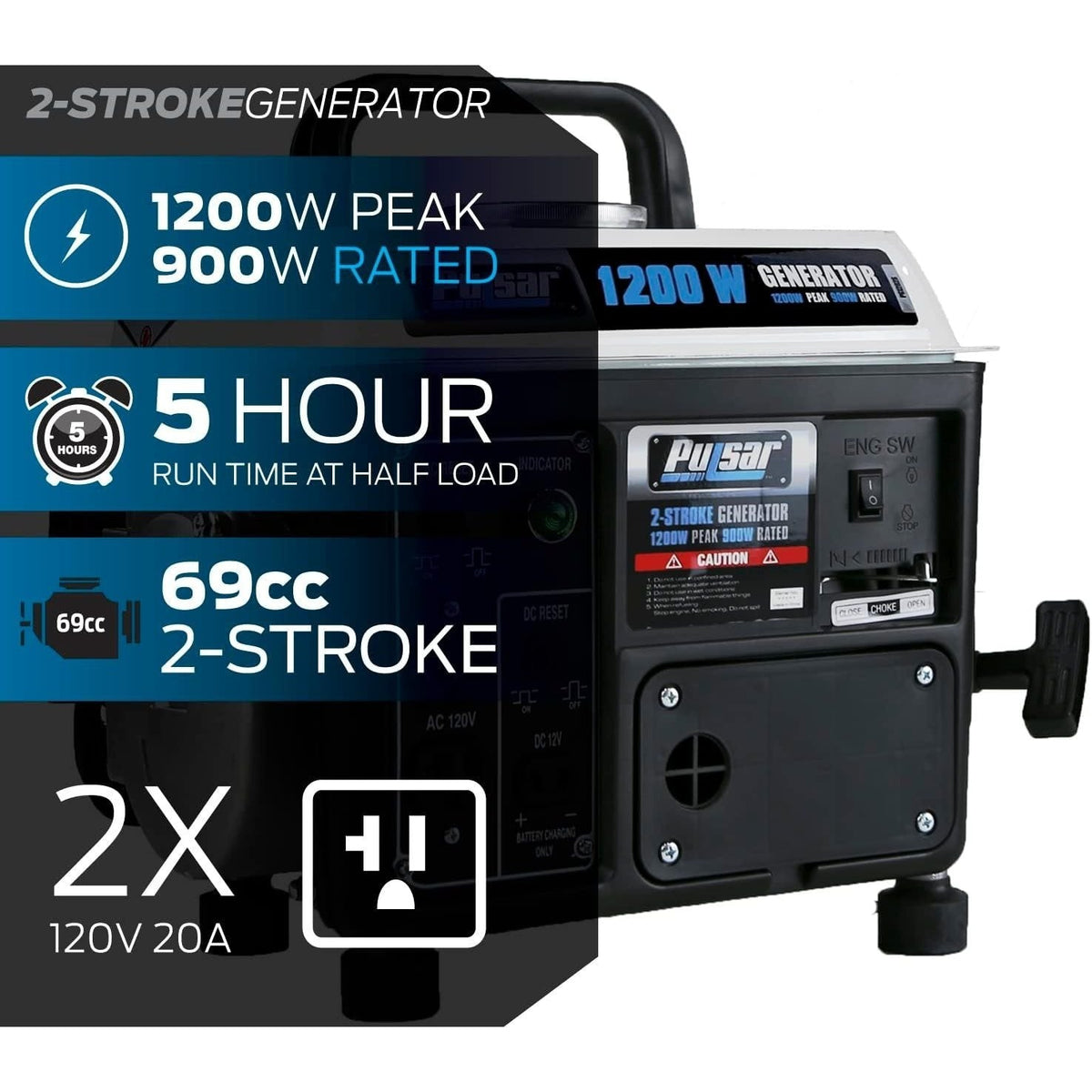 Portable Generator Gas Powered, Camping Emergency Tailgating Outdoor for Garden, Patio and Yard Use — image 2