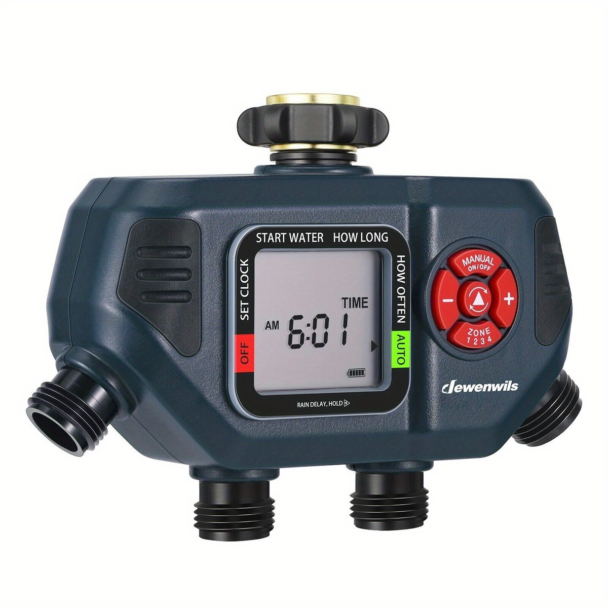 Four-Zone Digital Sprinkler Timer with Independent Water Outlets, LCD Screen, Manual Control and Rain-Delay Mode — image 10
