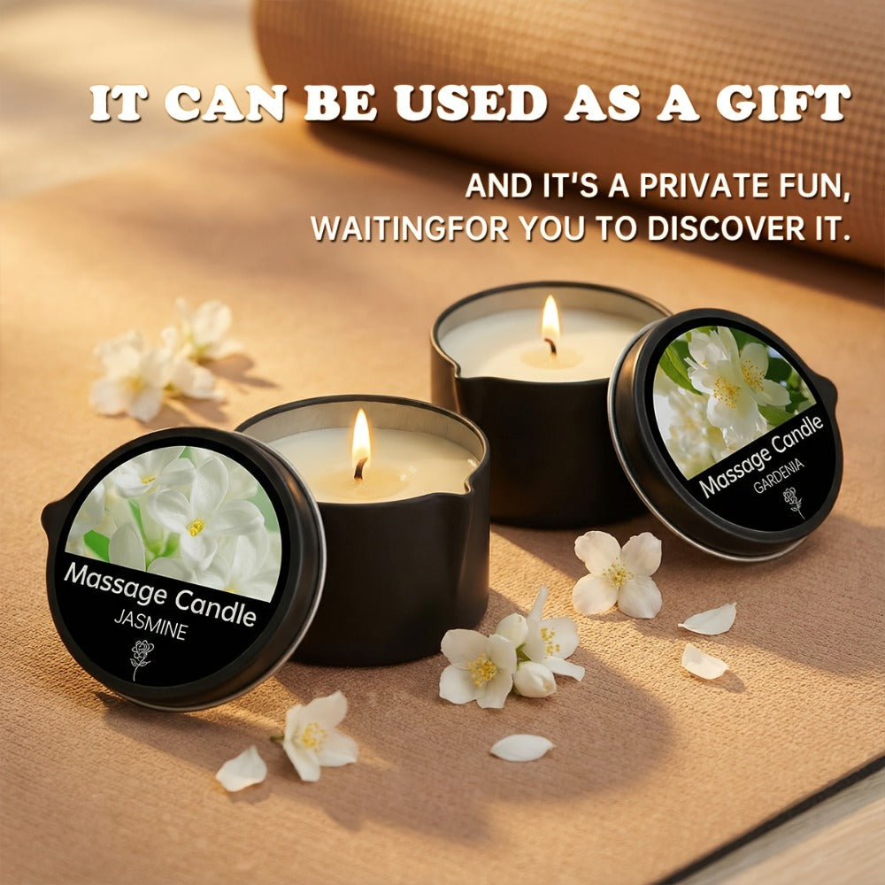 Massage Oil Candle 2-in-1 Soy Wax Scented Candle with Essential Oil – Moisturizing Warm Body Lotion for Spa Pedicure Relaxati