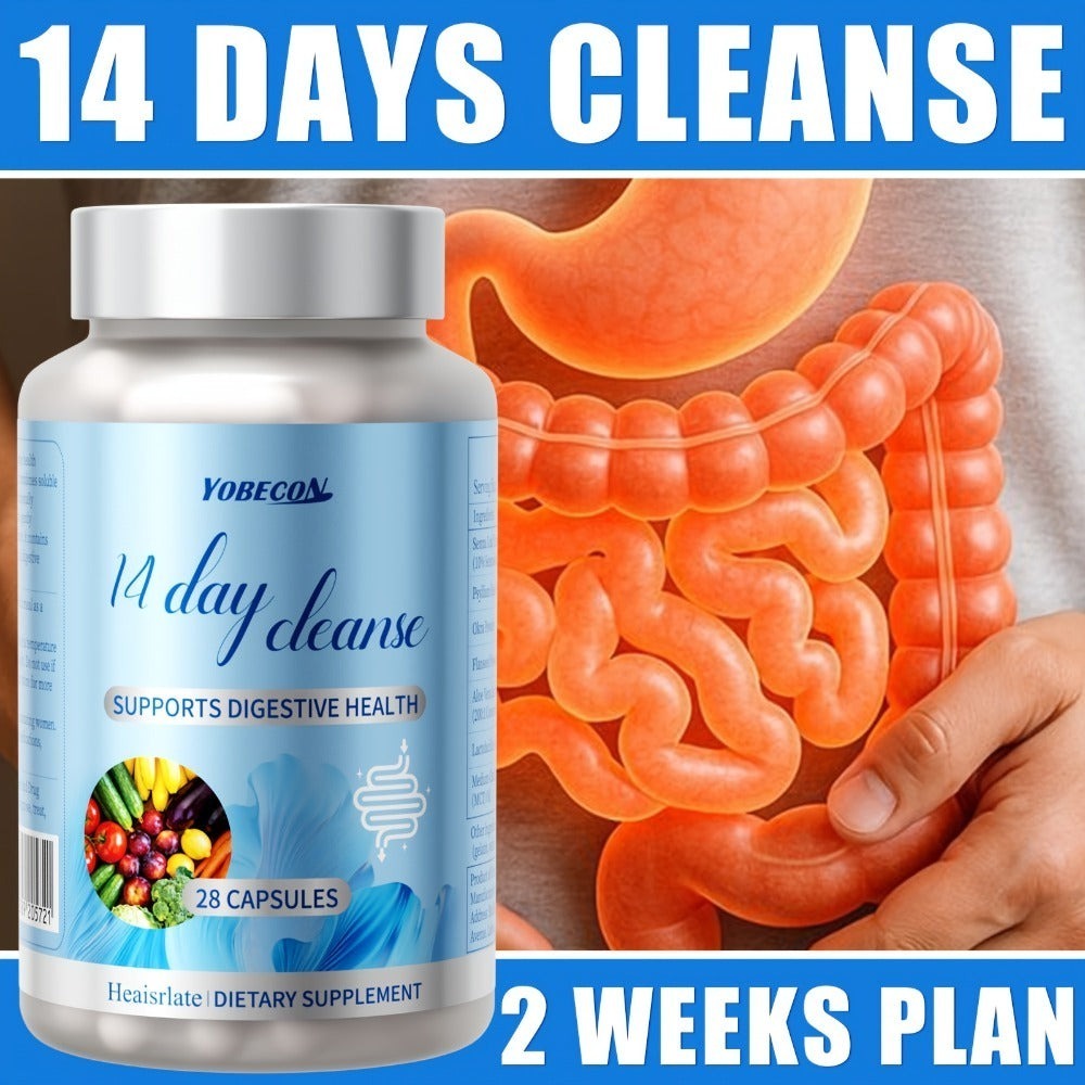 Colon Cleanse Capsules with Senna Leaf, Psyllium Husk & MCT Oil, 14-Day Advanced Gut Detox & Digestive Support Formula — imag