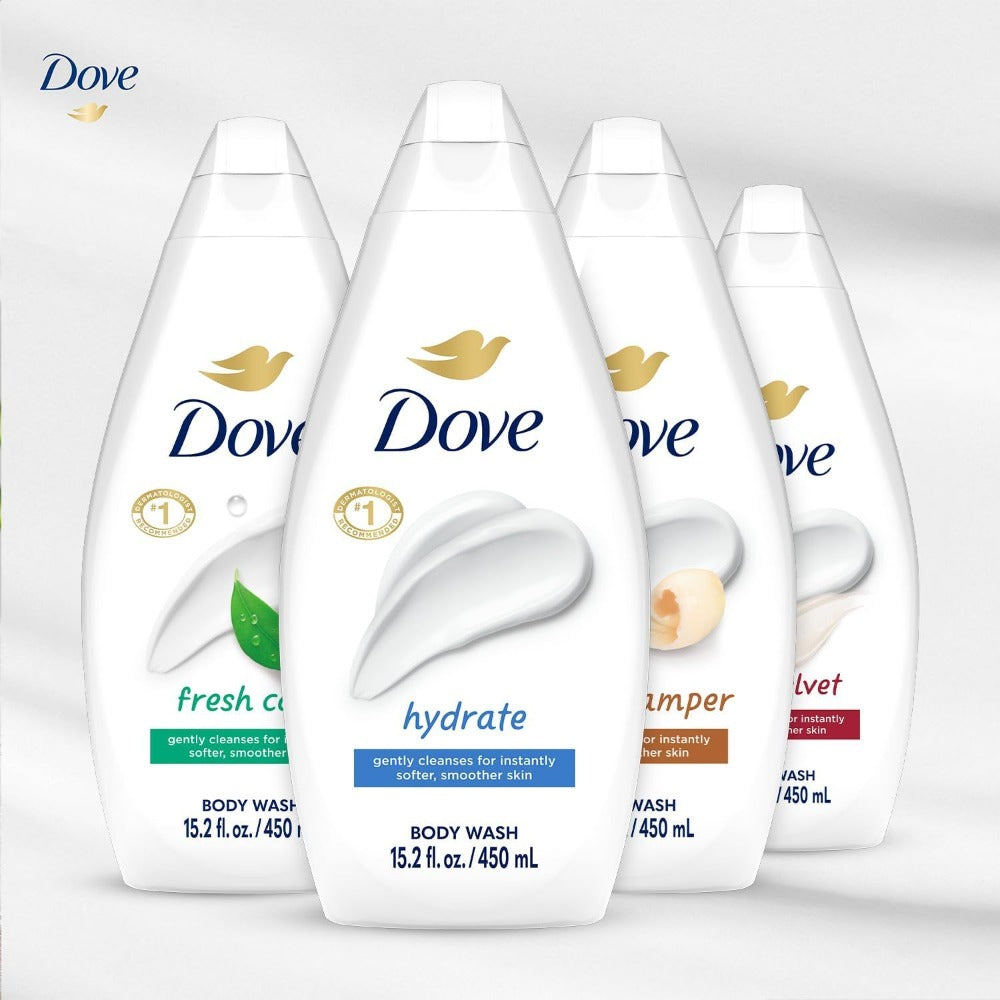 Dove Body Wash Variety Pack with Three 15.22oz Bottles in Hydrate, Fresh Care and Gentle Pamper — image 2