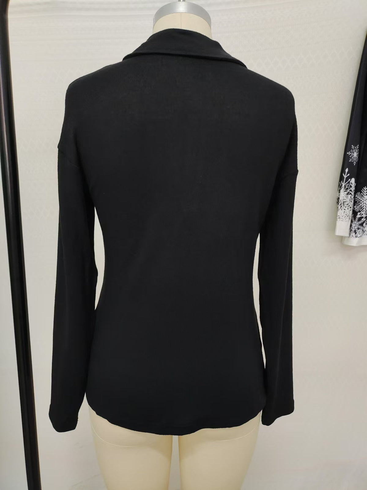 Fabric Lapel Zipper Casual Long Sleeve Women