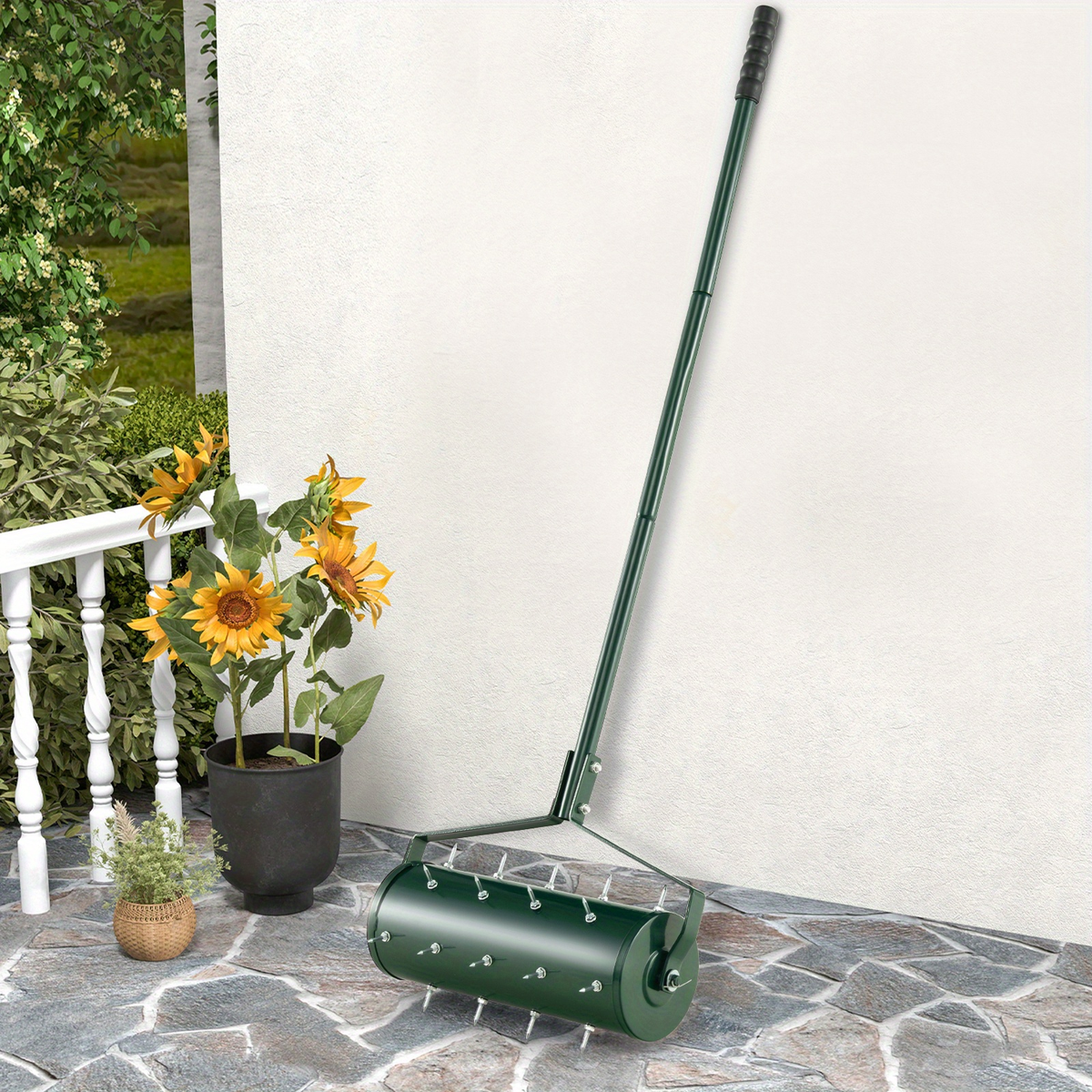 Rotary Lawn Aerator 18" Spike Drum with 27 Galvanized Steel Spikes, Fillable with Sand or Stone — image 6