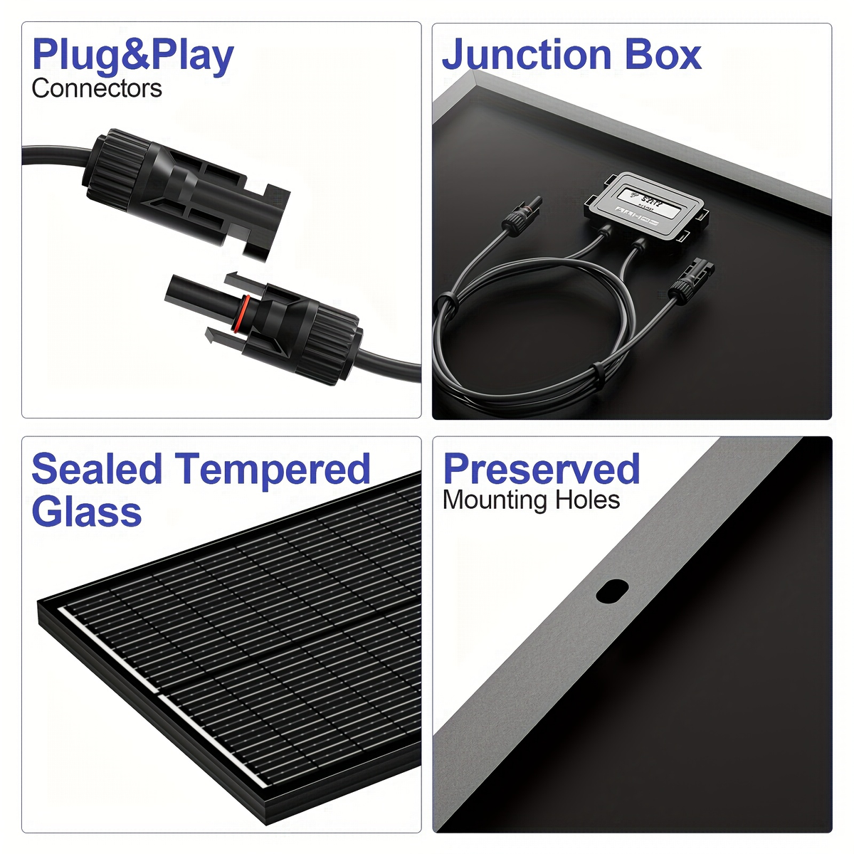 High-Efficiency 100 Watt Solar Panel Featuring a Black Backsheet, 18 BB Monocrystalline Design — image 11