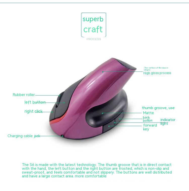 Wireless Vertical Vertical Rechargeable Battery Mouse Ergonomic Grip Mouse