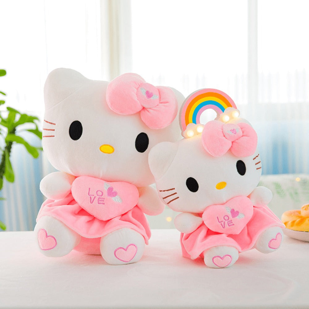 Hello Kitty Stuffed Animal Plush Doll Officially Licensed Sanrio, Pink White KT Cat Cuddly Plush with Hugging Heart — image 1