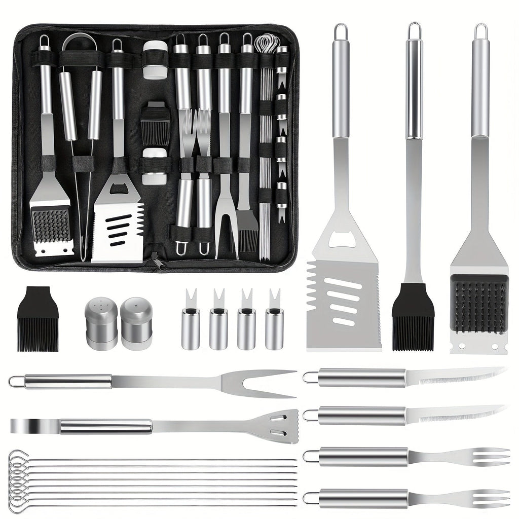 BBQ Grill Tool Kit with 24-Piece Cased Set or 15-Piece Utensil Set for Camping and Backyard Cooking — image 2