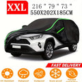 210T 6-Layer Full Car Cover for SUV & Sedan – All Weather Waterproof, UV, Snow & Dust Proof with Reflective Strips – XL & XXL
