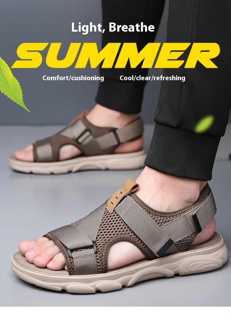 Men's Soft Bottom Non-slip All-matching Outer Wear Roman Beach Shoes