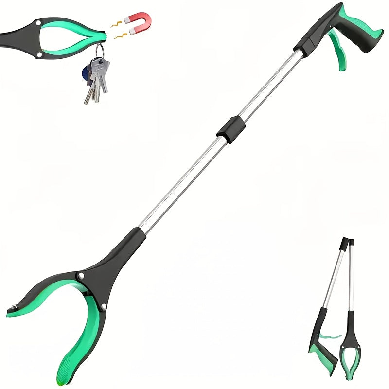 Grabber Tool Reacher 32-Inch Foldable Telescopic – 360° Rotating Jaws & Magnetic Tip Litter Picker, Lightweight Easy-Grip Rea