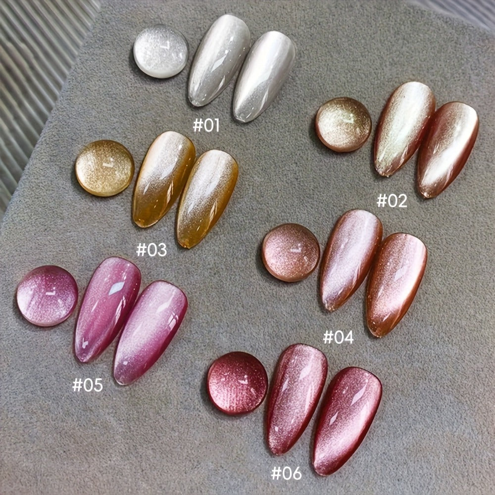 Gel Nail Polish 6-Color Rock-Candy Magnetic Cat-Eye Set with Holographic Reflective Finish — image 4