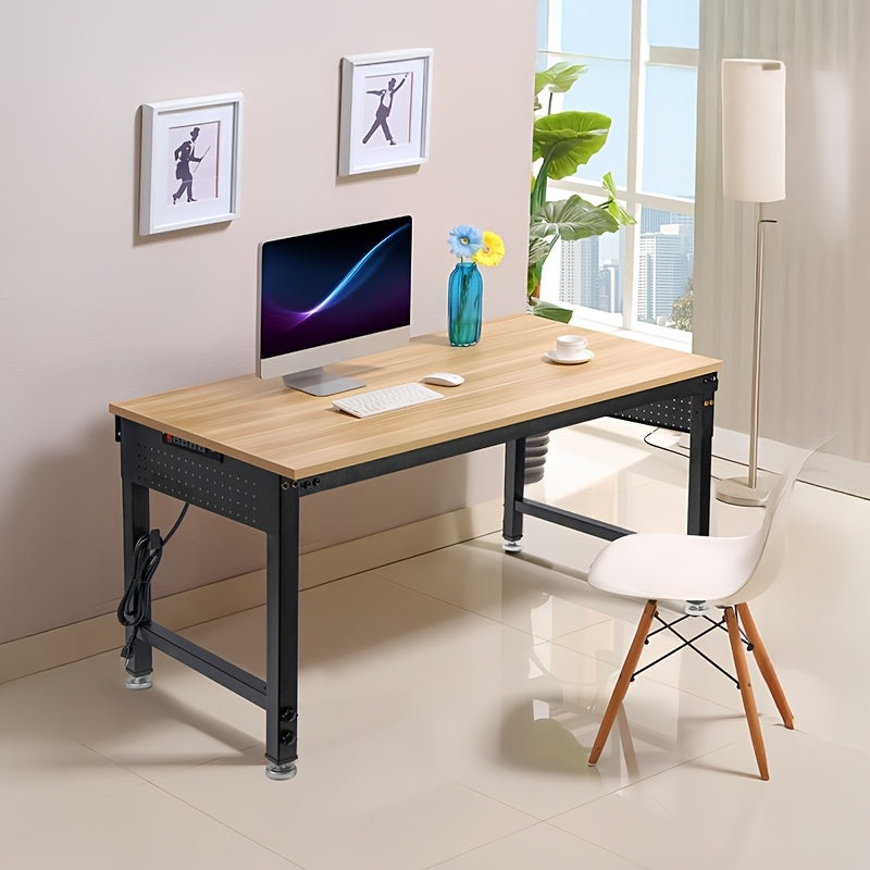 Adjustable 28–40-Inch Wood-Top Workbench in 60- or 96-Inch Widths with Pegboard, Wheels and Power Strip — image 4