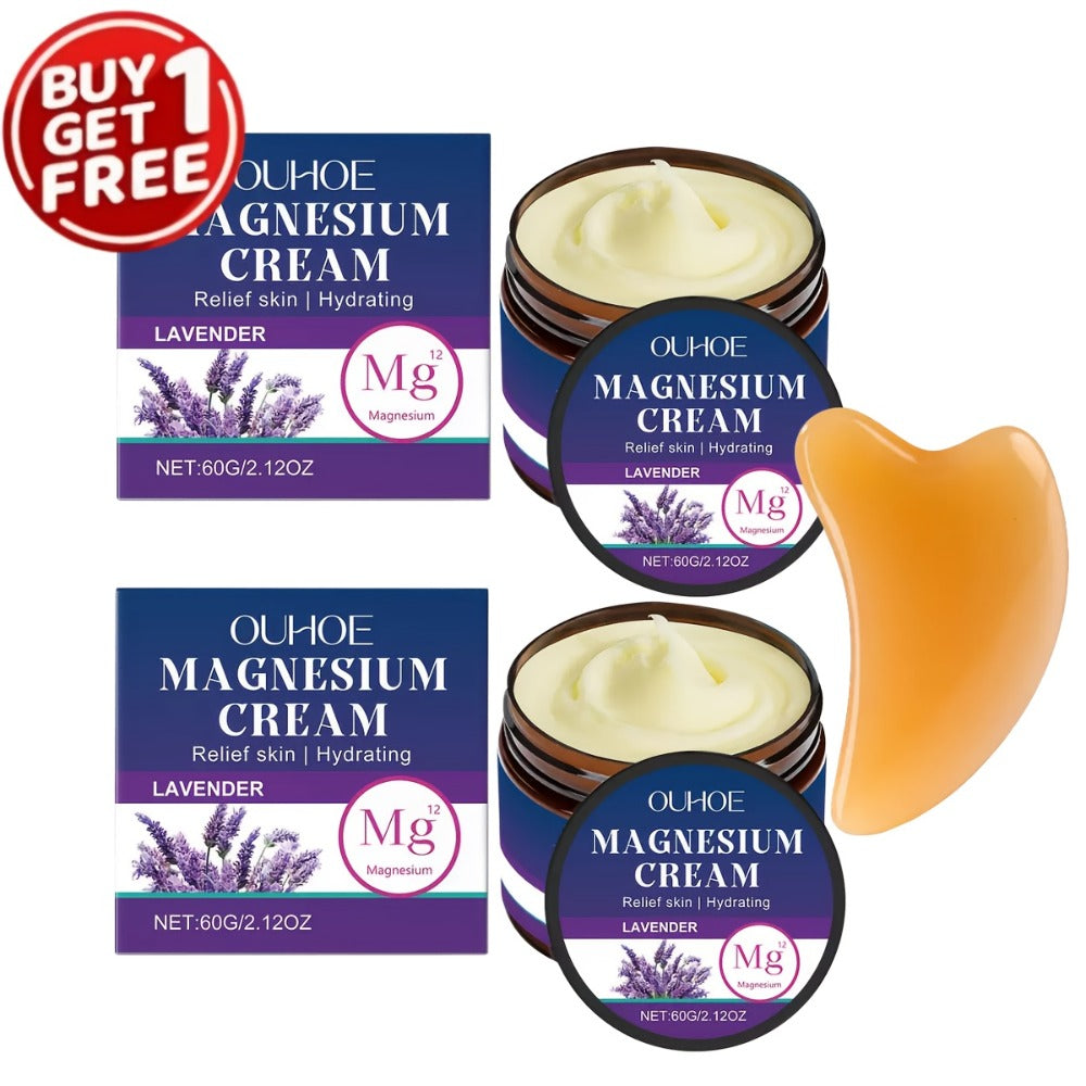 Body Cream OUHOE Magnesium Lavender 60g Jars in a Two-Piece Boxed Set for External Massage Use — image 1