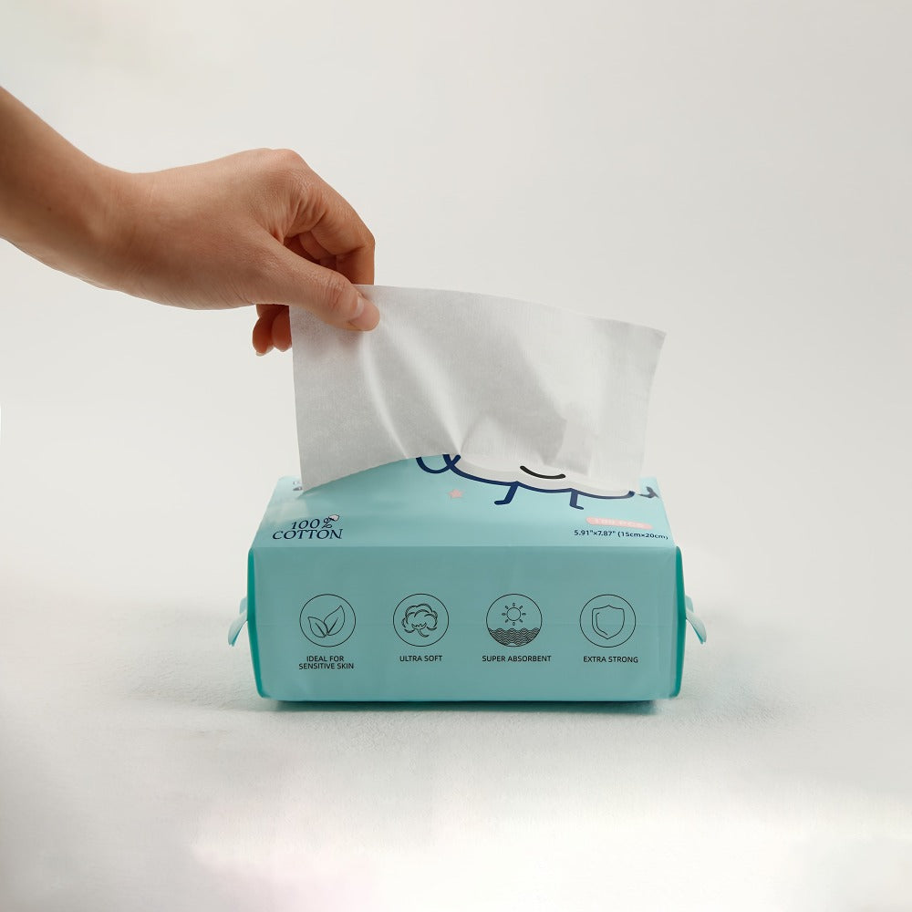 100% Cotton Disposable Face Towels Draw-Style Box 200 400 600 Count, for an Everyday Personal Care Routine — image 8