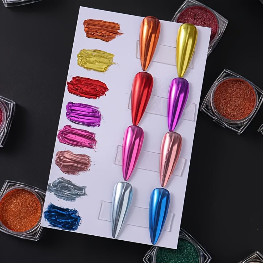 Chrome Holographic Nail Powder Set 36 Colors, Mirror Chrome Glitter Pigment Dust Kit for Gel Nails Acrylic — image 12