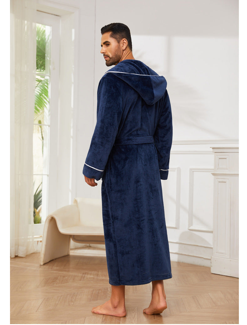 Fashion Men's Flannel Bathrobe Pajamas Women