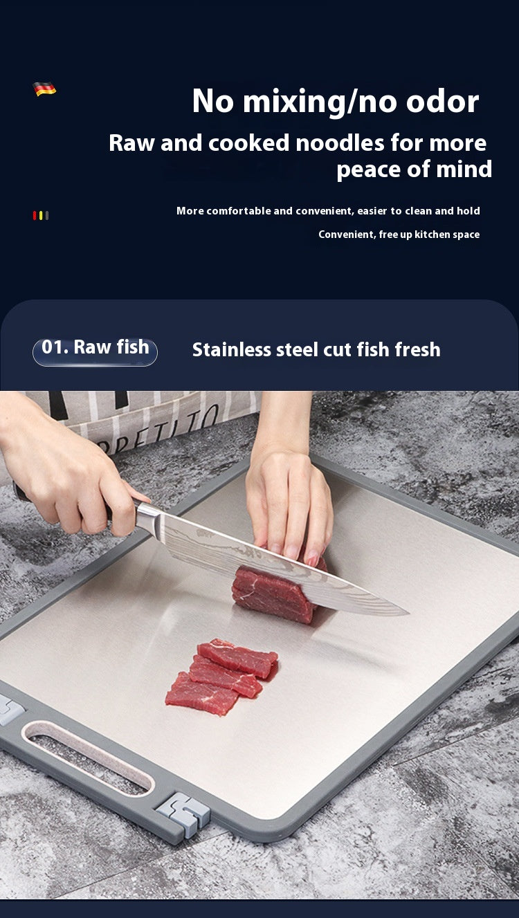 Cutting Board 304 Stainless Steel Chopping Board Kitchen Plastic Cutting Board Sharpening Double-sided Cutting Board
