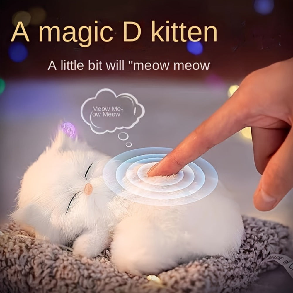 Plush Toy Realistic Sleeping Cat with Meow Sound in Four Coat Patterns for Desk or Room Display — image 16