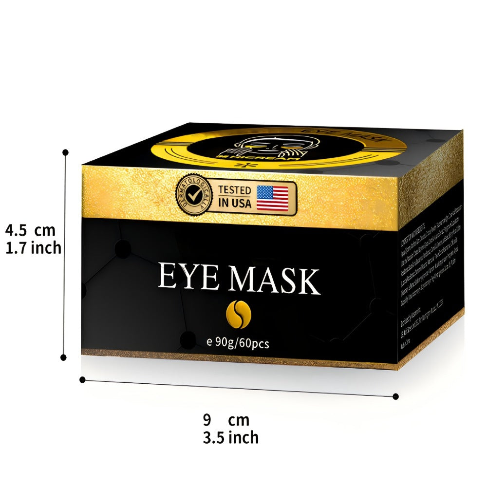 60-Piece Gold-Tone Under-Eye Patch Box with Individual Packs and Collagen and Hyaluronic Acid Wording — image 3