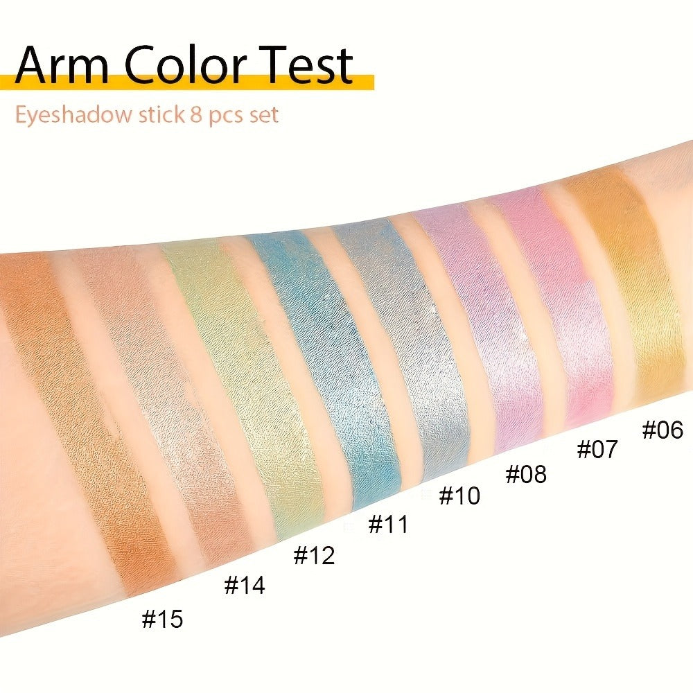 Gel Eyeshadow Stick Pencil Set 16 Colors Pearl Shimmer Matte Blendable Eye Makeup Crayons, for Makeup, Travel and Everyday Va