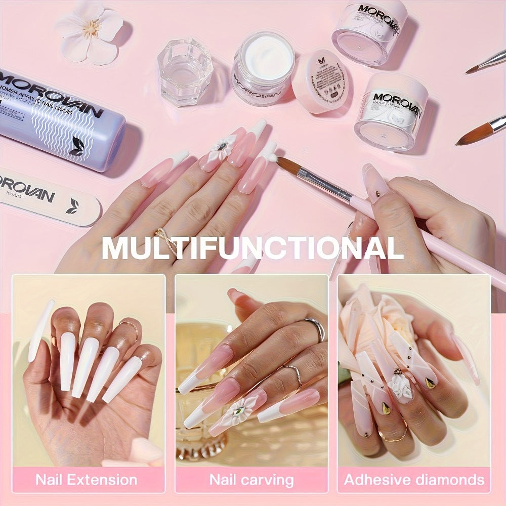 Complete Acrylic Nail Kit with Drill & UV Light for Beginners – Full Starter Set Everything Included for Nail Extensions Scul