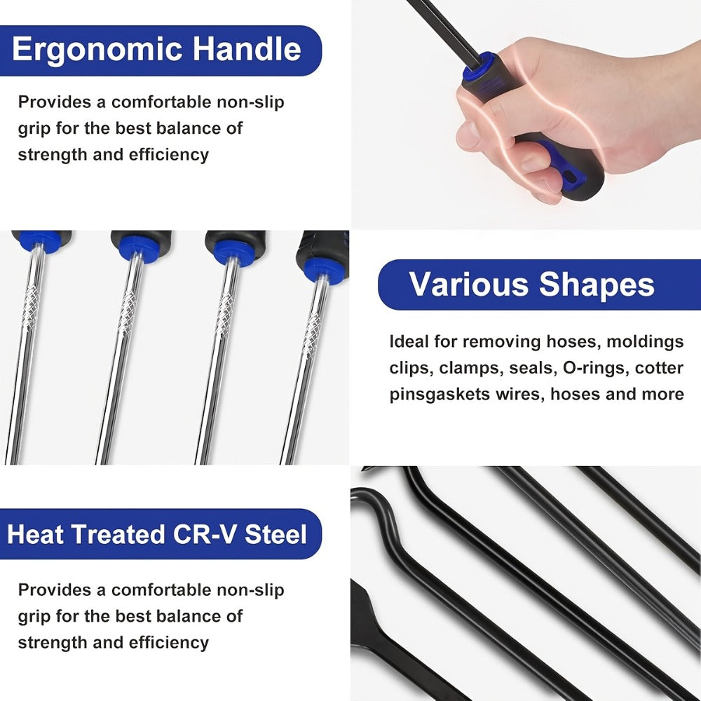 Car Trim Removal Tool Kit 17-Piece – Hook & Pick Set, Clip Removal Plier, Rivet Puller, Scraper & Telescoping Magnetic Pickup
