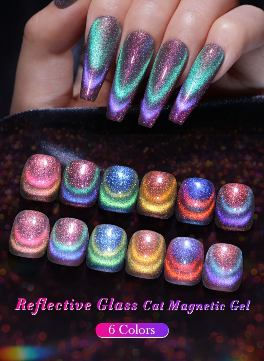 6-Piece Magnetic Cat-Eye Gel Nail Polish Set with Double-Light Reflection — image 13
