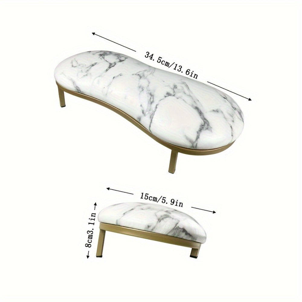 Nail Arm Rest with Metal Base Ergonomic Microfiber PU Cushion 15 Degree Tilt – Luxury Manicure Wrist Rest for Nail Salon Prof