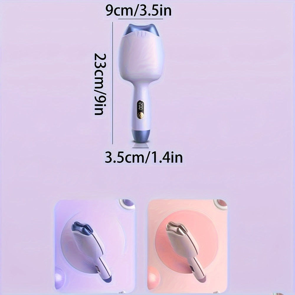 32mm Curling Iron Negative Ion Mini Portable Cat Ears Curler 3-Heat Settings Fast Heating, for Home, Travel and Salon Hair St