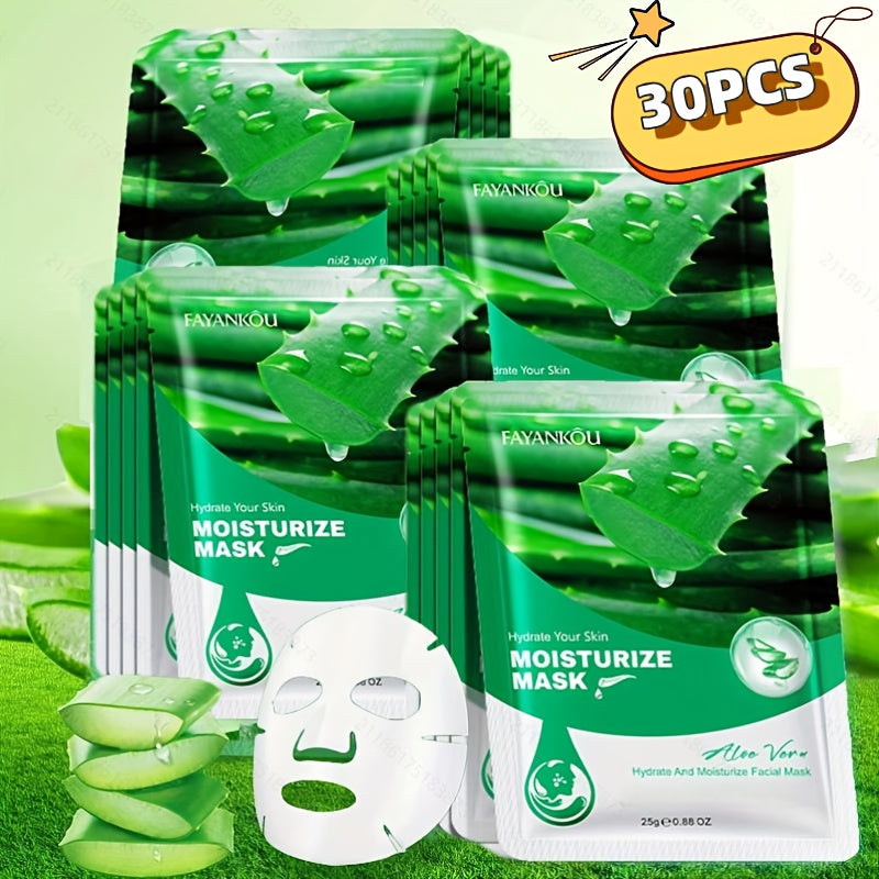 Aloe Vera Sheet Mask 30-Pack with 25g Individual Pouches and Aloe Vera and Glycerin Labels — image 6