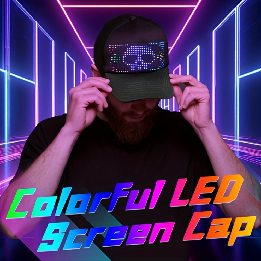 LED Party Hat App Controlled Programmable Light Up Hat, Custom Text Music Images for Rave Club Dance Halloween 4th of July Fe