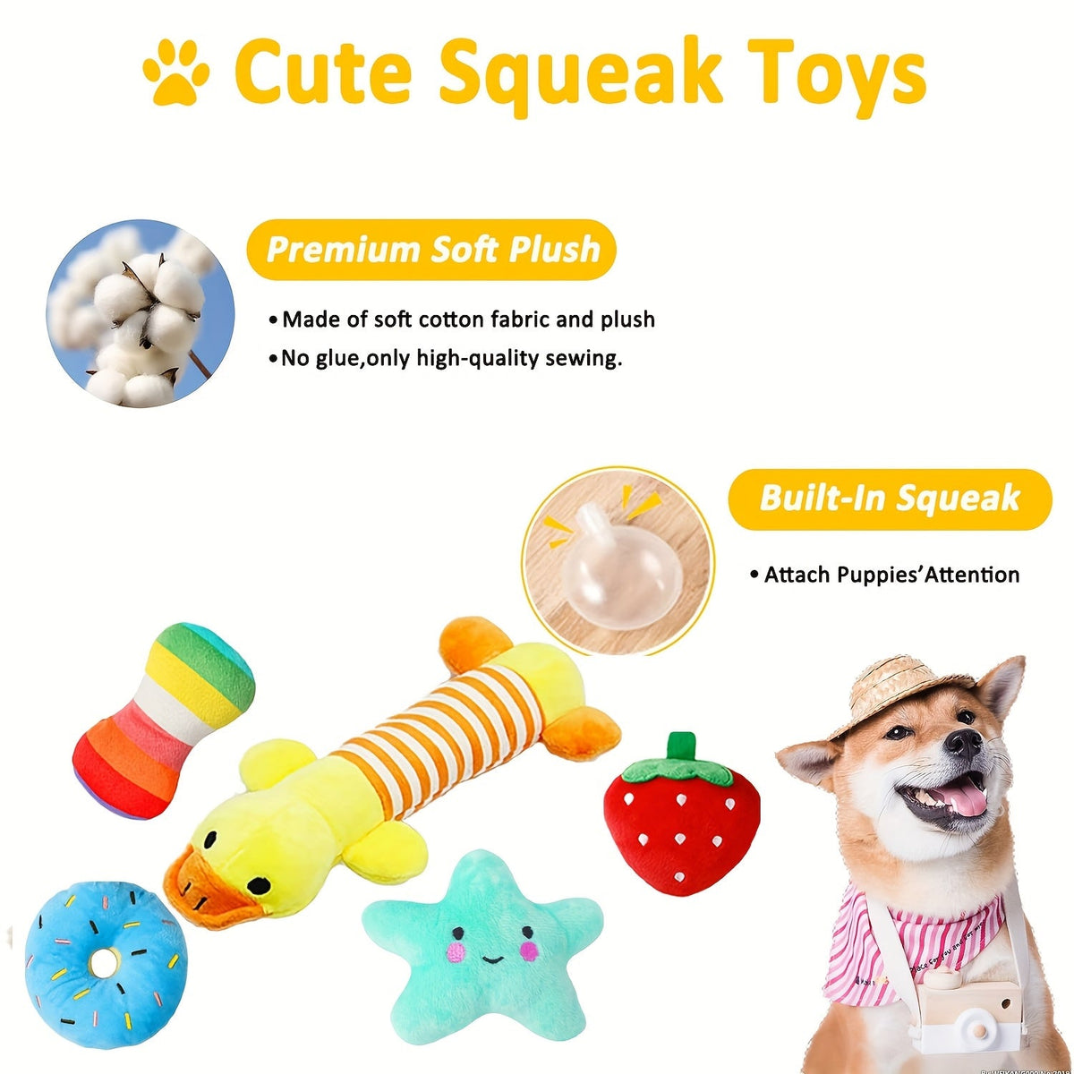 Dog Toys 25-Piece Activity Set with Rope, Squeaky, Tug, Teething and Treat-Dispenser Pieces — image 3