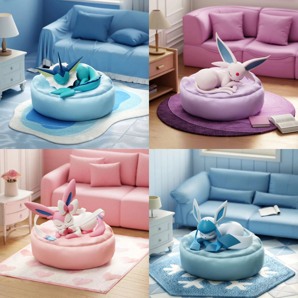 Eevee Eeveelutions Sleeping Pose Blind Box PVC Figure – All 9 Characters Vaporeon Jolteon Flareon Espeon Umbreon Leafeon Glac